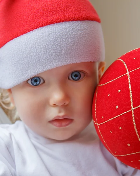Baby in Santa hat New Year 2015 — Stock Photo, Image