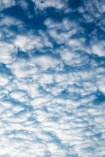 Błękitne niebo z małymi białymi chmurami — Zdjęcie stockowe