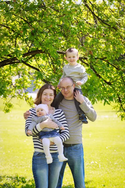 Familia en el parque fuera en verano — Foto de Stock