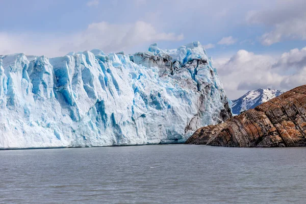 Csodálatos Kilátás Nyílik Perito Moreno Gleccser Kék Jég Burg Gleccser — Stock Fotó