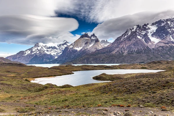Sarmiento Lagunen Torres Del Paine National Park Chile Sydamerika — Stockfoto