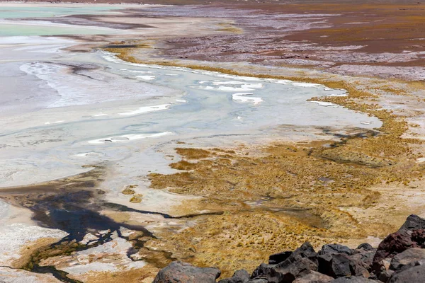 Die Tuyajto Lagune Auf Dem Altiplano Der Atacama Wüste Der — Stockfoto