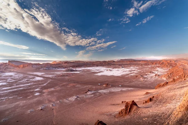 Moon Valley Valle Luna Pôr Sol Deserto Atacama Chile América — Fotografia de Stock