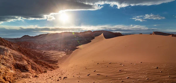 Moon Valley Valle Luna Pôr Sol Deserto Atacama Chile América — Fotografia de Stock