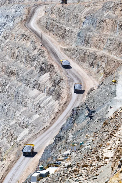 Big Haul Truck Machinery Working Chuquicamata Biggest Open Pit Copper — Stock Photo, Image