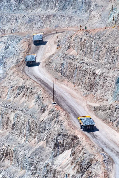 Big Haul Truck Machinery Working Chuquicamata Biggest Open Pit Copper — Stock Photo, Image