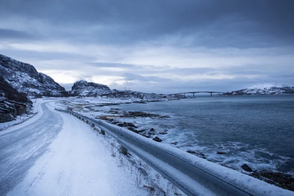 Norvège en hiver - voyage sur l "île de Kvaloya — Photo