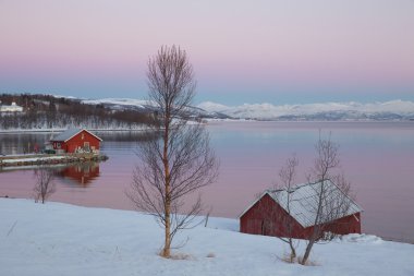 Kışın - seyahat senja Norveç