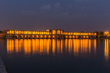 The ancient Khaju Bridge, (Pol-e Khaju), in Isfahan, Iran clipart