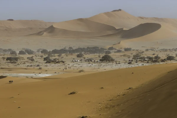 Weergave van Rode duinen in de Namib woestijn, Sossusvlei, Namibië — Stockfoto