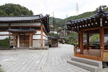 Burası geleneksel bir Kore evi.