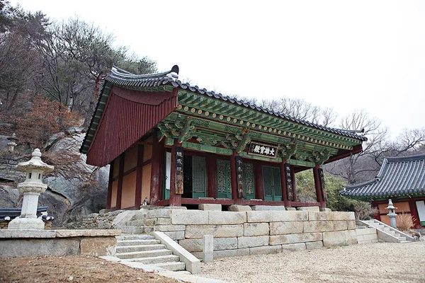 Detta Ett Buddhistiskt Koreanskt Tempel — Stockfoto