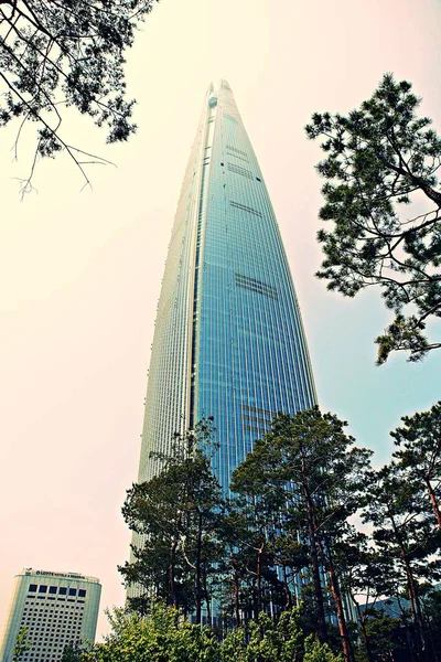 Tady Lotte Tower Soulské Koreji — Stock fotografie