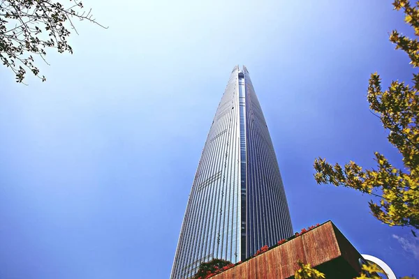 Tady Lotte Tower Soulské Koreji — Stock fotografie