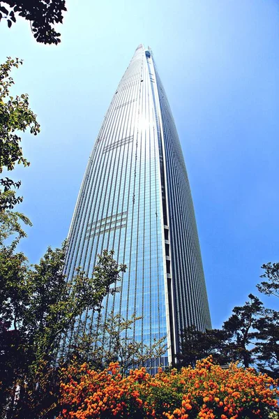 Tady Lotte Tower Soulské Koreji — Stock fotografie