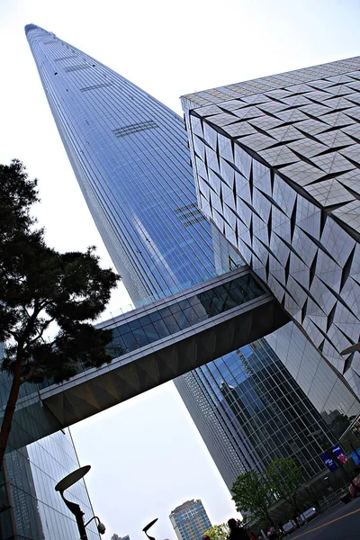 Esta Torre Lotte Seul Coréia — Fotografia de Stock