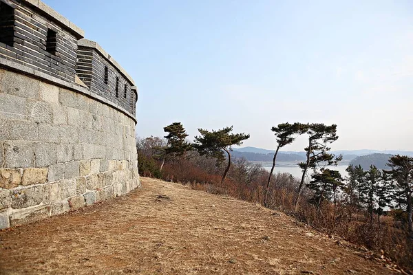 Jest Mały Zamek Który Chroni Region Korea — Zdjęcie stockowe