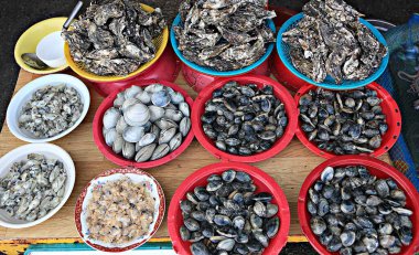 Kore 'nin deniz ürünleri pazarı.