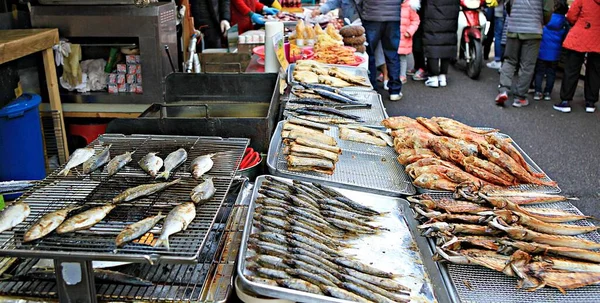 Koreaanse Markt Voor Zeevruchten — Stockfoto