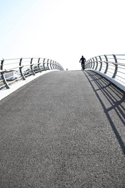 Bu Kore 'deki Sihwa Gölü Parkı' nda bisiklet yolu.