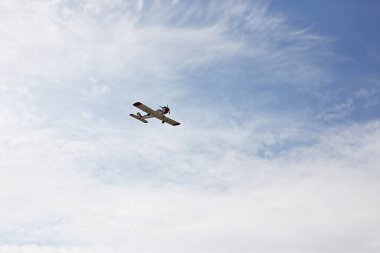 a model airplane flying in the sky