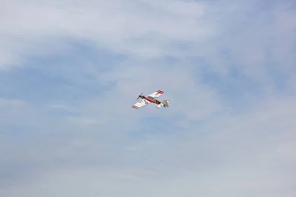 Model Airplane Flying Sky — Stok fotoğraf