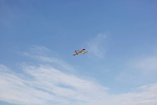 Model Airplane Flying Sky — Stock Photo, Image