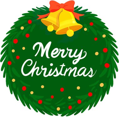 yeşil noel topları kurdele yay vektör çizim tasarımı