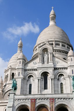 yakın çekim üzerinde Basilique du Sacré Coeur Katedrali Paris Fransa