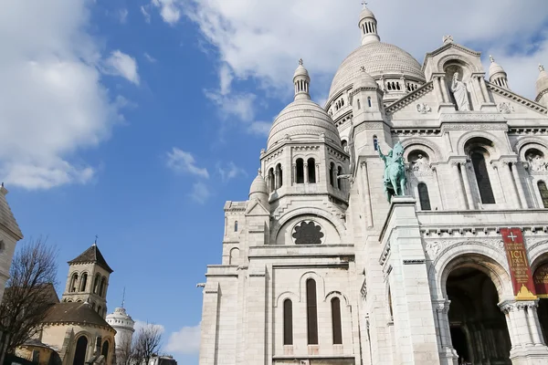 Zbliżenie na Katedra Sacre Coeur w Paryżu Francja — Zdjęcie stockowe