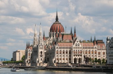 Tuna ve parlamentonun Macaristan Budapeşte Panoraması.