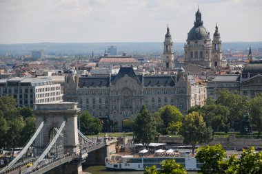Büyük zincir köprü güzel Budapeşte, Macaristan.