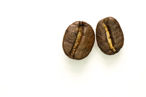 Two Coffee Beans White Background — Stock Photo, Image