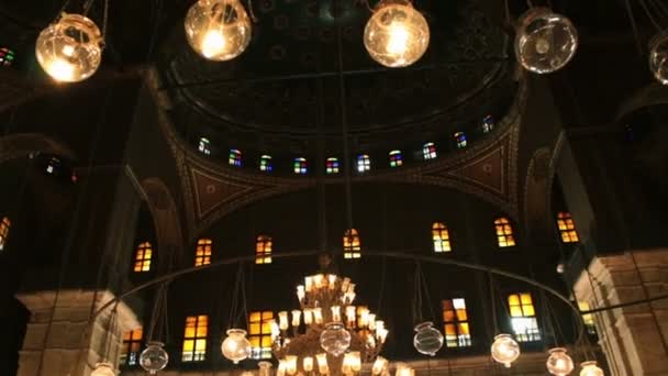 Moskén av Muhammad Ali Pasha. Interiör. Egypten — Stockvideo