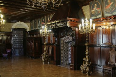 NESVIZH, BELARUS - MAY 10: In the museum of Radziwill family Nesvizh Castle. clipart