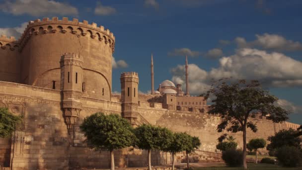 カイロの古代の城塞。エジプト。時間の経過. — ストック動画