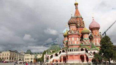 Moskova, Rusya. 16 Ağustos 2015: Aziz Basil Katedrali, Kızıl Meydan, Moskova