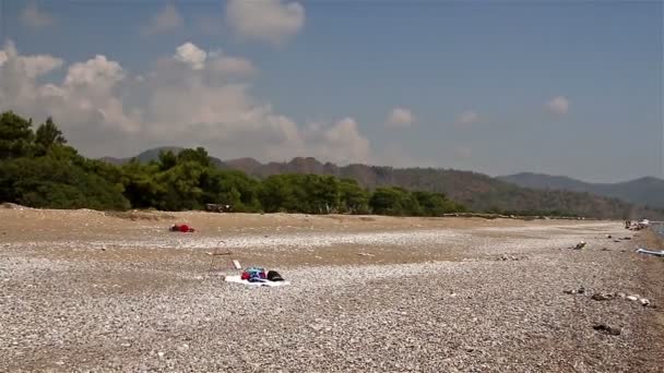 Cirali Beach. Panorama. Antalya. Turecko. — Stock video