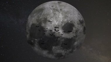 Yarasalar bir sürü arka plan ay üzerinde