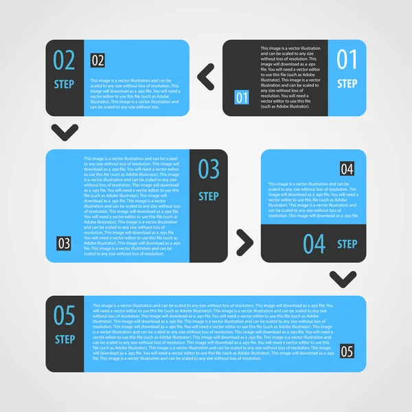 Moderna infografica mono blu — Vettoriale Stock