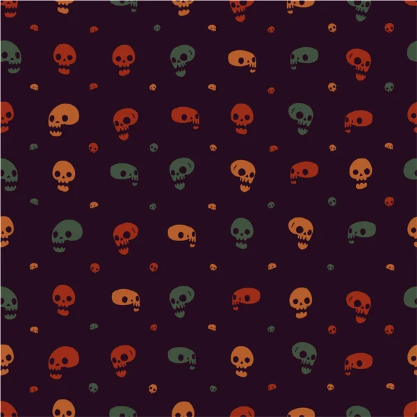 Halloween fête crâne fond motif sans couture . — Image vectorielle