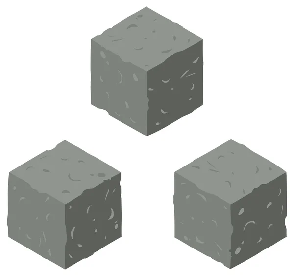 Jogo isométrico cubos de tijolo conjunto — Vetor de Stock