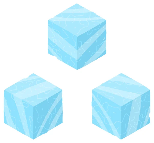 Isometric game brick cubes set. — Stock Vector