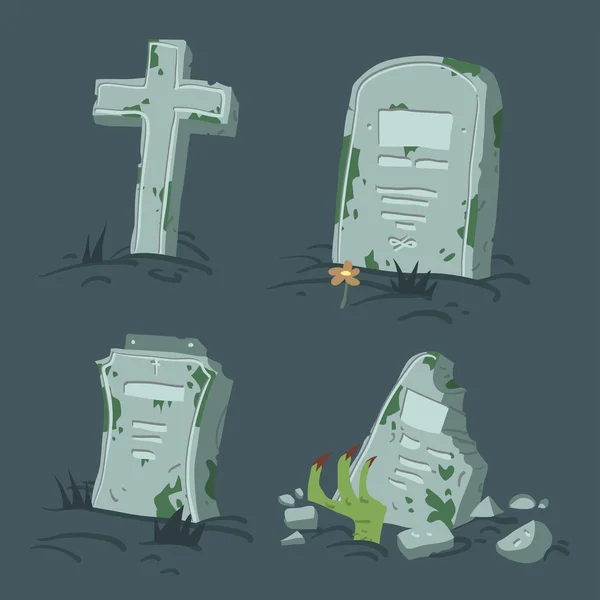 Halloween tombs set — Stock Vector