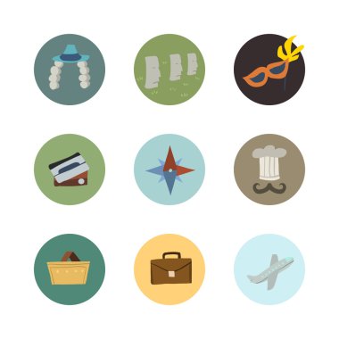 seyahat simgeleri ayarlandı