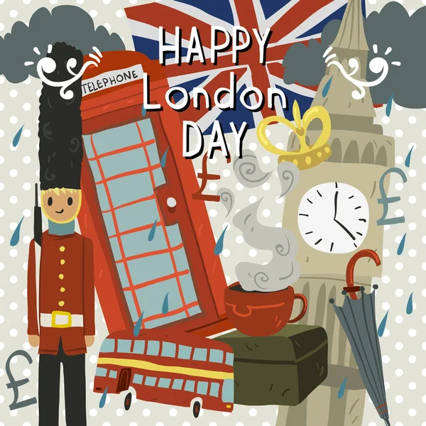 Mutlu Londra günü tebrik kartı.