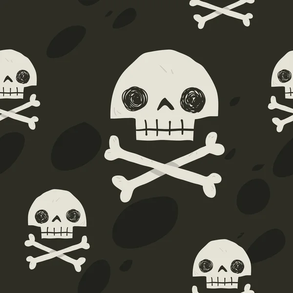 Піратські черепи безшовний фон . — стоковий вектор