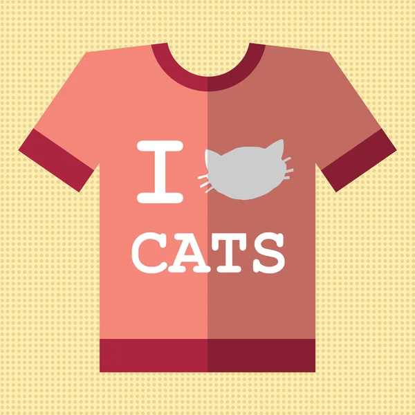 Ich liebe Katzen T-Shirt Ikone. — Stockvektor