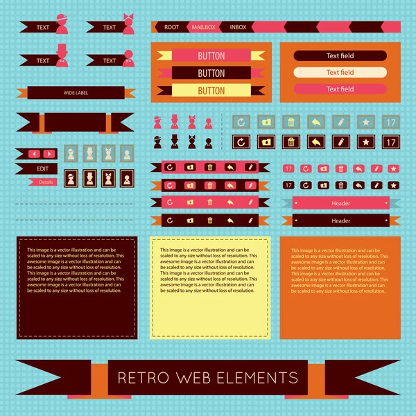 Retro vintage web elementen instellen — Stockvector