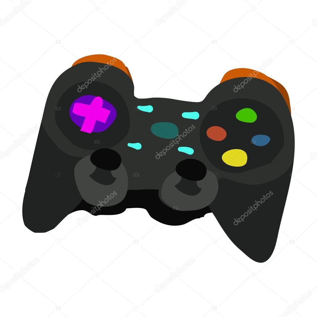 Desenhos animados joystick jogo preto, ícone de console gui